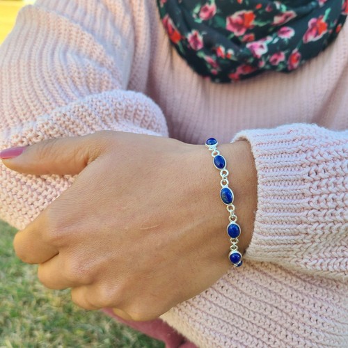 Genuine lapis lazuli bracelet - lazuli,